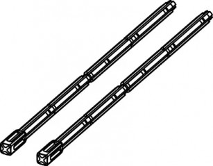Aste di comando per WC a incasso TECE, lunghezza 225 mm