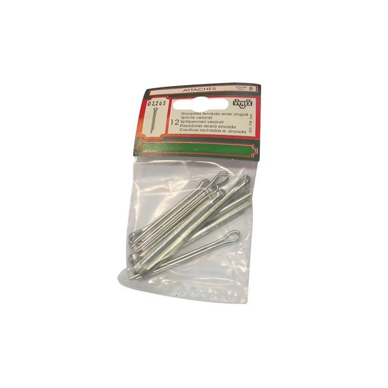 Splitpennen, verschillende diameters 3,2 tot 5 mm, 12 stuks