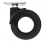 Zwart rotola zwenkwiel, 47x47 mm, D. 65 x H.80 mm, hartafstand 35x35mm
