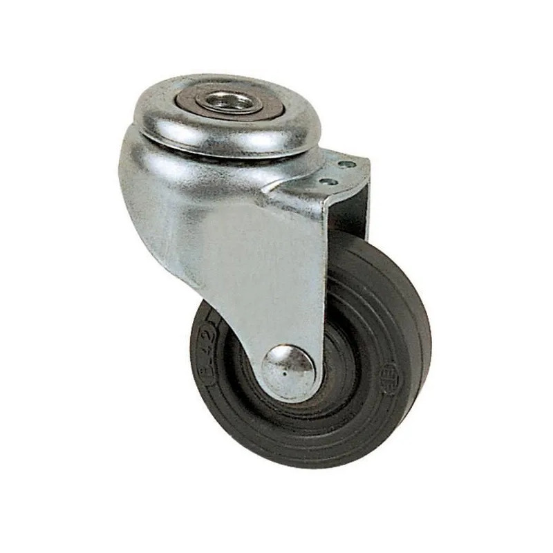 Boorwiel diameter 42 mm met grijs rubberen oog D. 8,5 mm, hoogte 64 mm