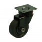 NOVO zwenkwiel D. 50 mm zwart met draaivoet, H. 72 mm