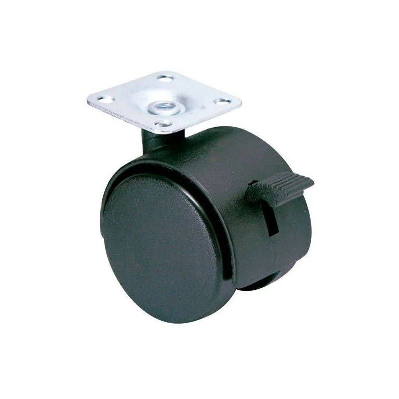 TWINY-wiel met rem en zwenkvoet 40 mm diameter, 56 mm hoog