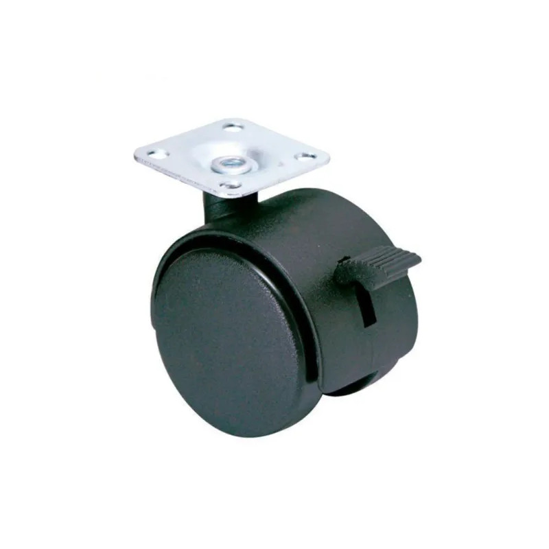 TWINY castor with brake D. 50 mm with swivel plate, height 65 mm TWINY castor with brake D. 50 mm with swivel plate, height 65 mm