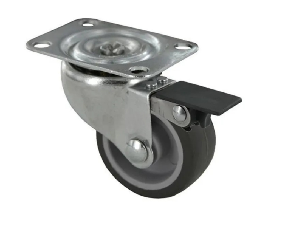 Geremd wiel MINIROL D. 42 mm met draaivoet, hoogte 54 mm