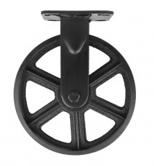 Castor with brake NOVO D. 75 mm black with swivel plate, H. 102 mm