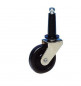 37 mm diameter triton zwenkwiel, houtdopbevestiging, 50 mm hoog
