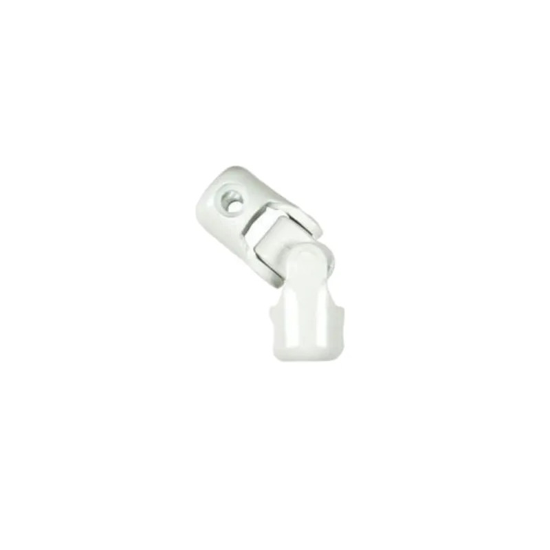 Rolluik knevelscharnier, 10 mm zeskant, 12 mm staaf, wit staal