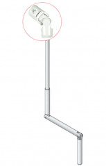Roller shutter toggle joint, 10 mm hexagon, 12 mm rod, white steel