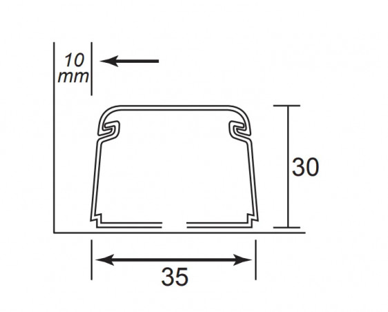 Kondensatrinne 30x35, 2 Meter