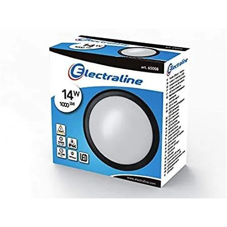 Finestra LED rotonda 14W , 4000K, 1000 LM , dimensioni 200X200X100, colore nero