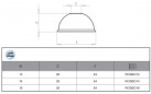 Afgerond verchroomd rozet voor pijp van 12 mm diameter