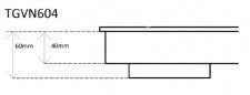 Zwarte glazen tafel met 4 gaspitten 59x42x4,7cm