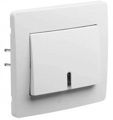 Drukknop met controlelampje, diameter 2, 10A 250V, wit