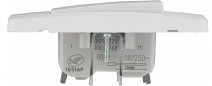 Dubbele aan/uit schakelaar, diameter 2 cm, 10A 250V, wit