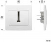 Telefoonstopcontact, 8 contacten, diameter 2, wit