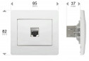RJ45 ethernetstopcontact, diameter 2, categorie 6, wit