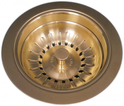 Scarico a cestello con troppopieno rotondo, diametro 90mm, nero metallizzato satinato