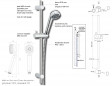 Cobra 2-doucheglijstangset, met 2-straal handdouche, rail en flexibele slang, chroom