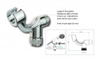 Telefonische handdouchehouder, voor 1/2" kranen, ABS chroom
