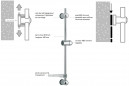 Doucheglijstang met een diameter van 18 mm en variabele hartafstand, inclusief zeepbakje, roestvrij staal en ABS