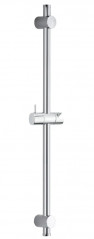 Barre de douche diamètre 18 mm à entraxe variable, porte-savon inclus, inox et ABS
