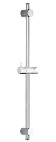 Barre de douche diamètre 18 mm à entraxe variable, porte-savon inclus, inox et ABS