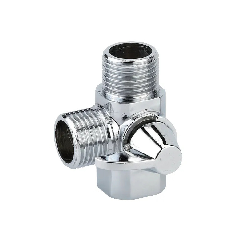 Richtklep voor douchekolom, messing chroom