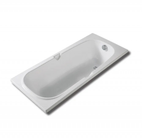 Baignoire ultra-compacte à encaster, poignées intégrées et 5 pieds réglables, 140 x 70 cm