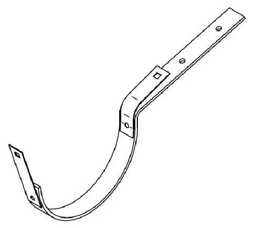 Gutter hook Montpellier deviation 33, 50 cm galvanized steel rod