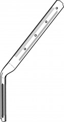 Cola de gancho 250 mm curvada, asta de fleje con nervadura, acero galvanizado