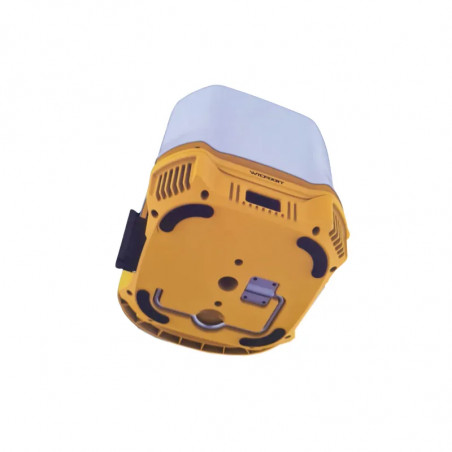 Magnetic construction light with suspension hook.