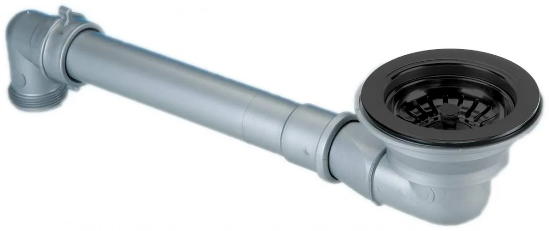 Space-saving 90 mm diameter sink drain