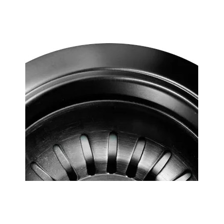 Sink drain without overflow, diameter 114.3 mm, black iron satin PVD