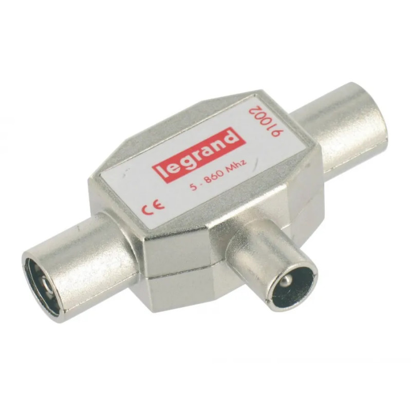9,5 mm televisiesplitter, 1 mannelijke ingang, 2 uitgangen