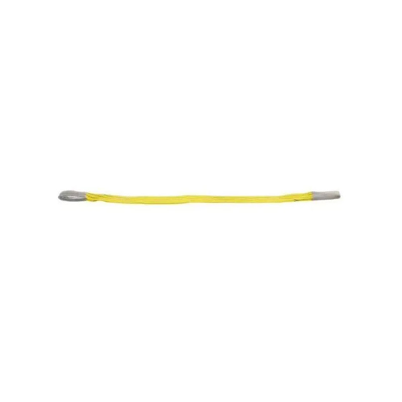 Platte gele polyester strop, lengte 3 meter