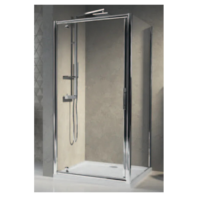Douchescherm, draaideur H.160 cm B.60 tot 66, helder glas