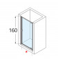 Douchescherm, draaideur H.160 cm B.60 tot 66, helder glas