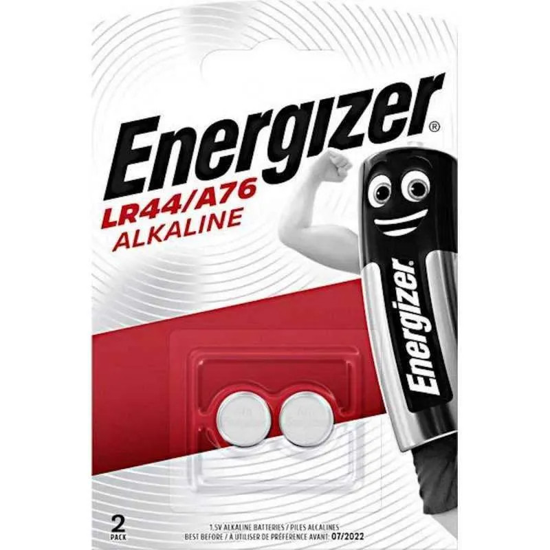 LR44 A76 V13GA Alkaline 1,5V knoopcel, verpakking van 2 batterijen.