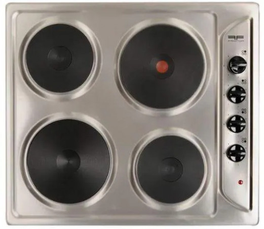 Electric cooktop, 4 burners, stainless steel, 580x510 mm