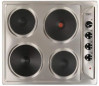 Placa de cocción eléctrica, 4 fuegos, inox, 580x510 mm