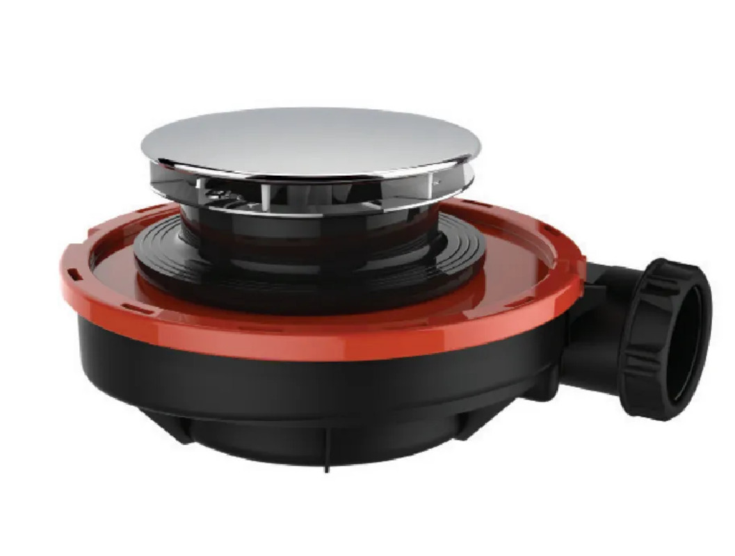 Ultrasnel, extra plat douchezeefje voor 90 mm afvoerbak met horizontale afvoer
