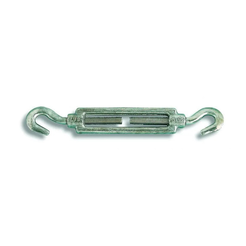 Spanner met 2 verzinkt stalen haken voor kabels met een diameter van 8 mm tot 25 kg, 1 stuk
