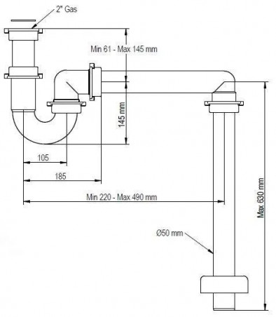SIPHON TUBE AVEC SORTIE AU SOL SANS BONDE