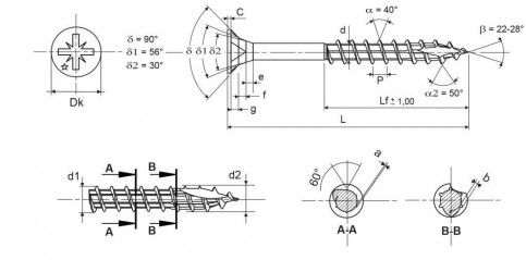 Rocket screw minivybac pozidriv countersunk 6x100 mm x8, 448065