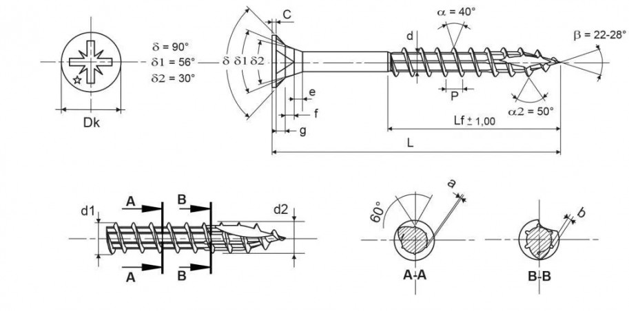Tornillo Rocket minivybac pozidriv avellanado 6x100 mm x8, 448065