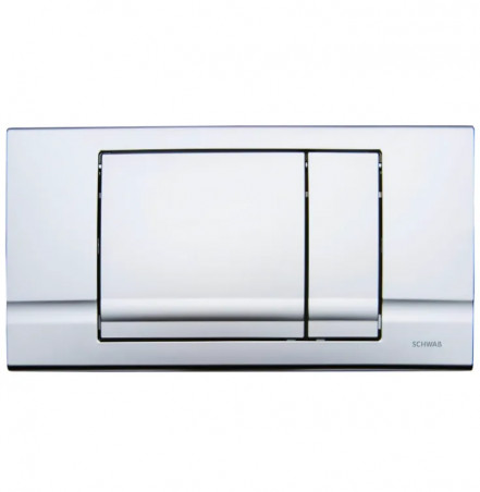 Plaque de commande chrome mat double touche Schwab RIVA DUO