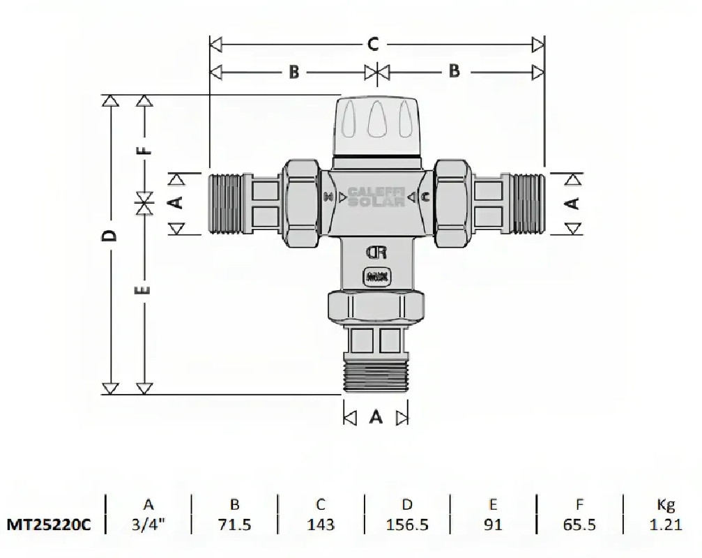 Thermostatic mixer for THERMADOR MT25220C