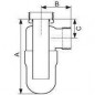 Laboratoriumhevel, lengte 180mm, inlaat 40x49mm, uitlaat 50mm, geen gas.