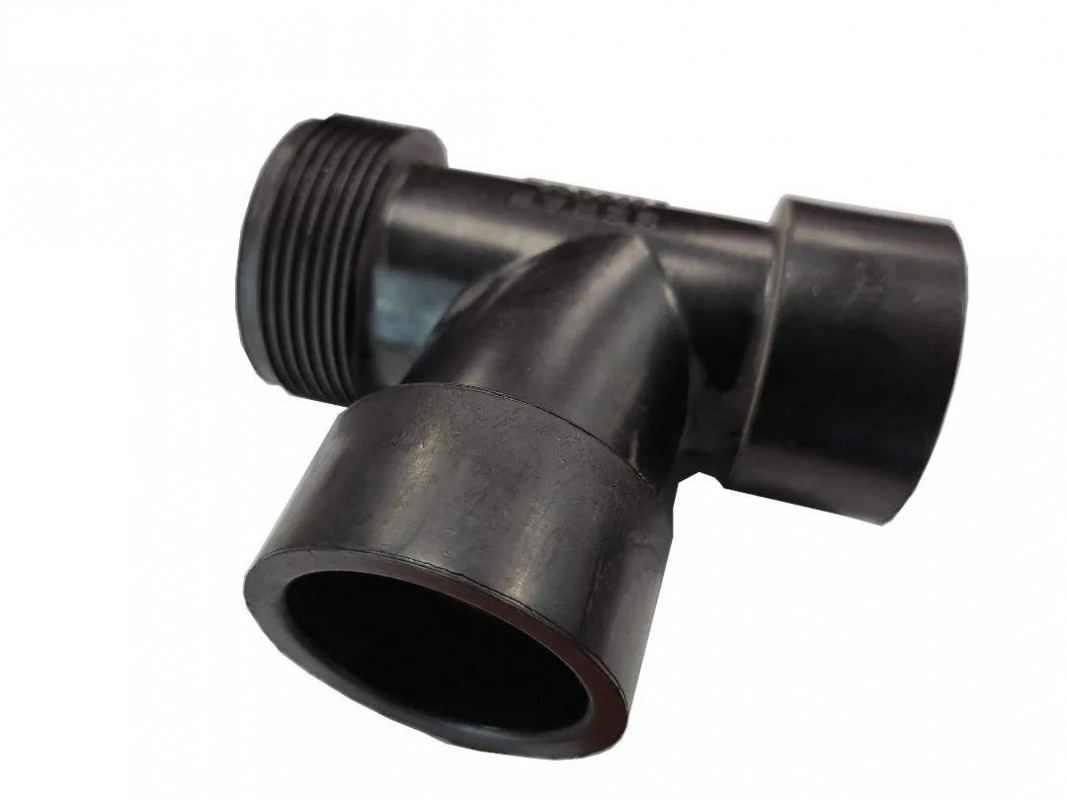 90° laboratorium afvoer T-stuk, 40mm vrouwelijk, 40mm artillerie steek mannelijk.