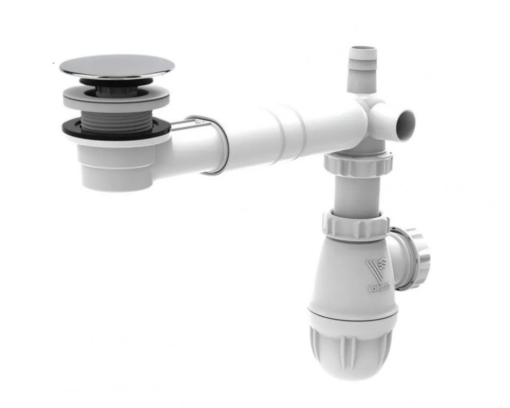 Piletta e scarico per lavabo extra-piatto, altezza 34 mm